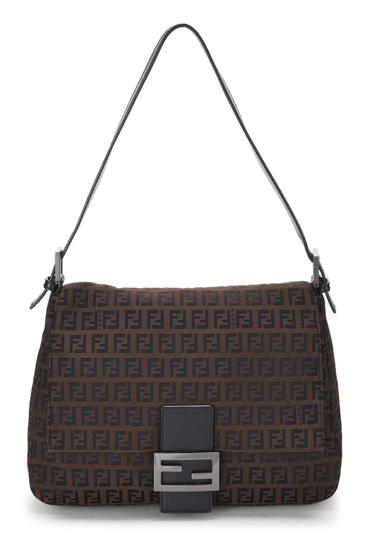 Fendi, Pre-Loved Brown Zucchino Coated Canvas Mama, Brown