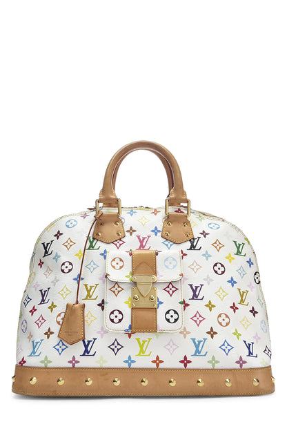 Louis Vuitton, Pre-Loved Takashi Murakami x Louis Vuitton Monograma blanco Multicolor Alma GM, Blanco