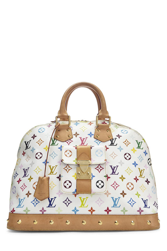 Louis Vuitton, Takashi Murakami x Louis Vuitton Alma GM Blanc Monogram Multicolore d'occasion, Blanc