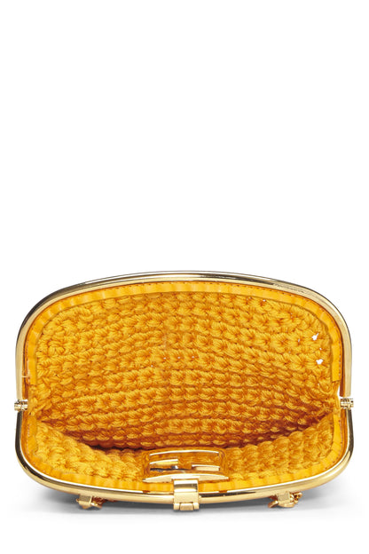 Fendi, Pre-Loved Orange Woven Phone Bag, Orange