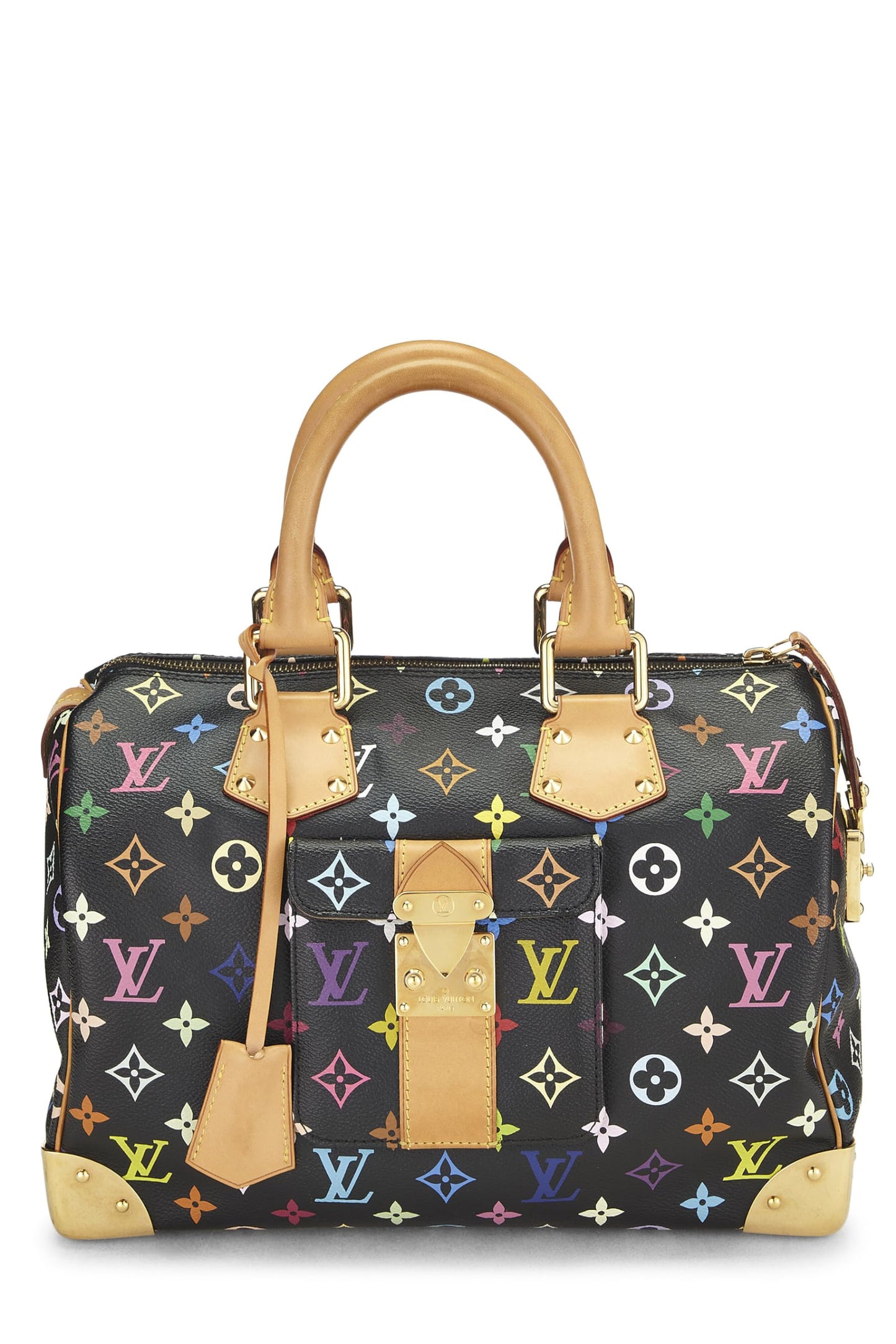 Louis Vuitton, Takashi Murakami x Louis Vuitton Speedy 30 noir monogrammé multicolore d'occasion, noir