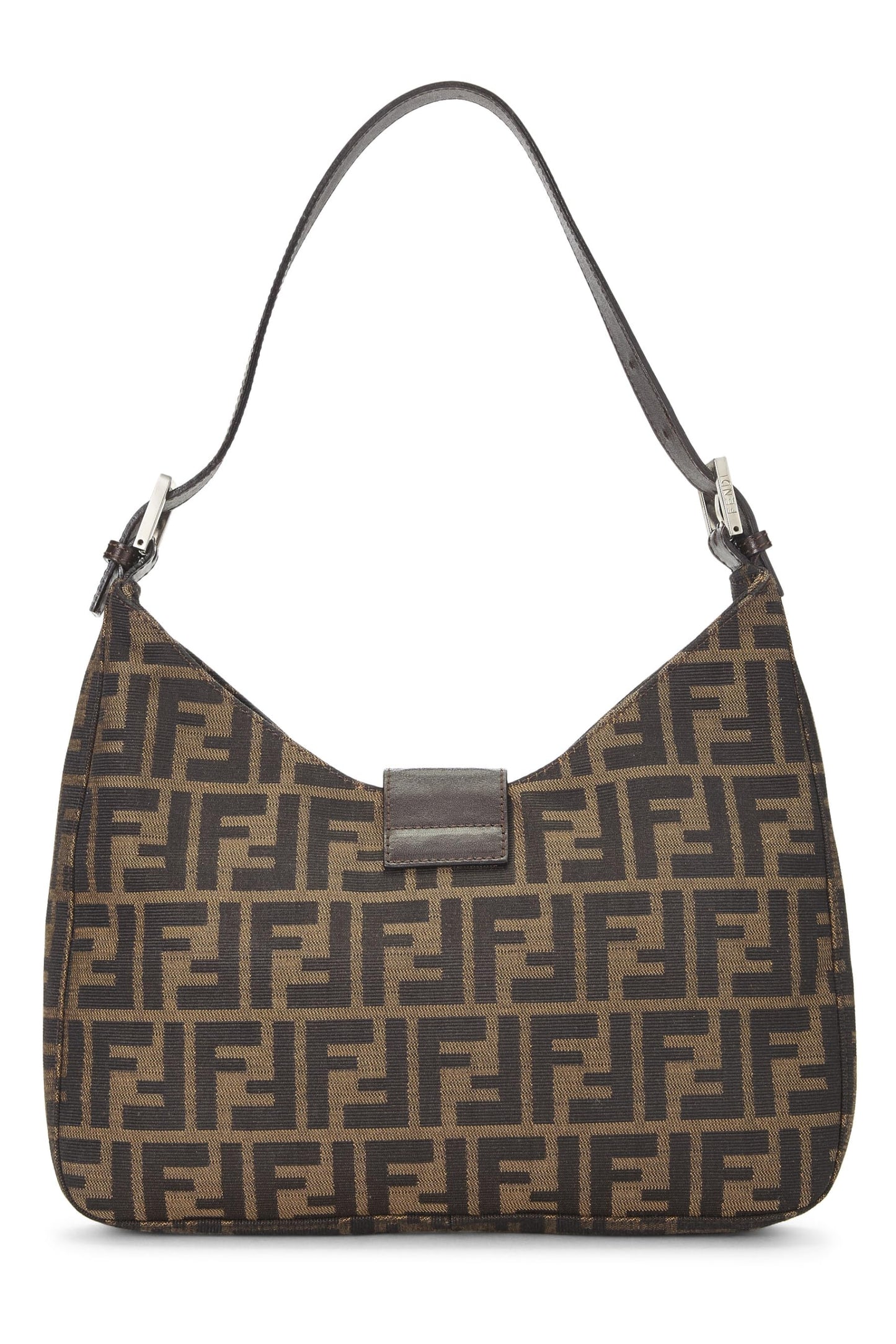 Fendi, sac à bandoulière en toile marron Zucca d'occasion, marron