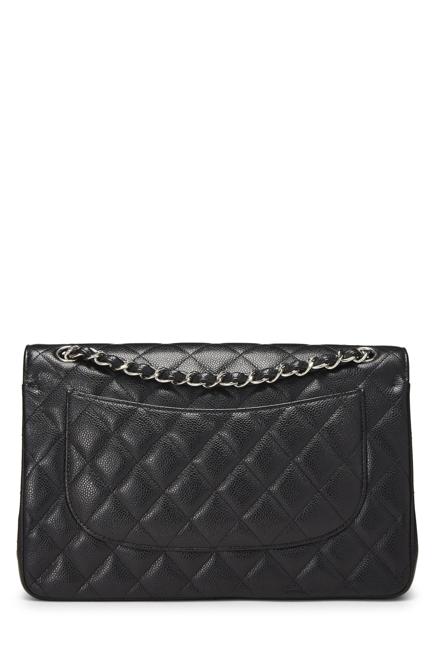 Chanel, sac à main New Classic Flap Jumbo matelassé noir d'occasion, noir