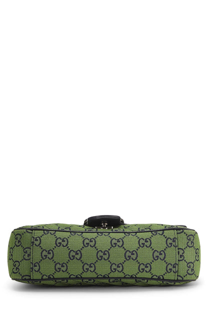 Gucci, sac à bandoulière Marmont en toile GG verte d'occasion, petit modèle, vert