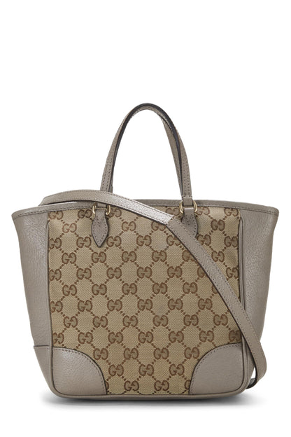 Gucci, sac fourre-tout Bree en toile GG gris d'occasion, petit modèle, gris