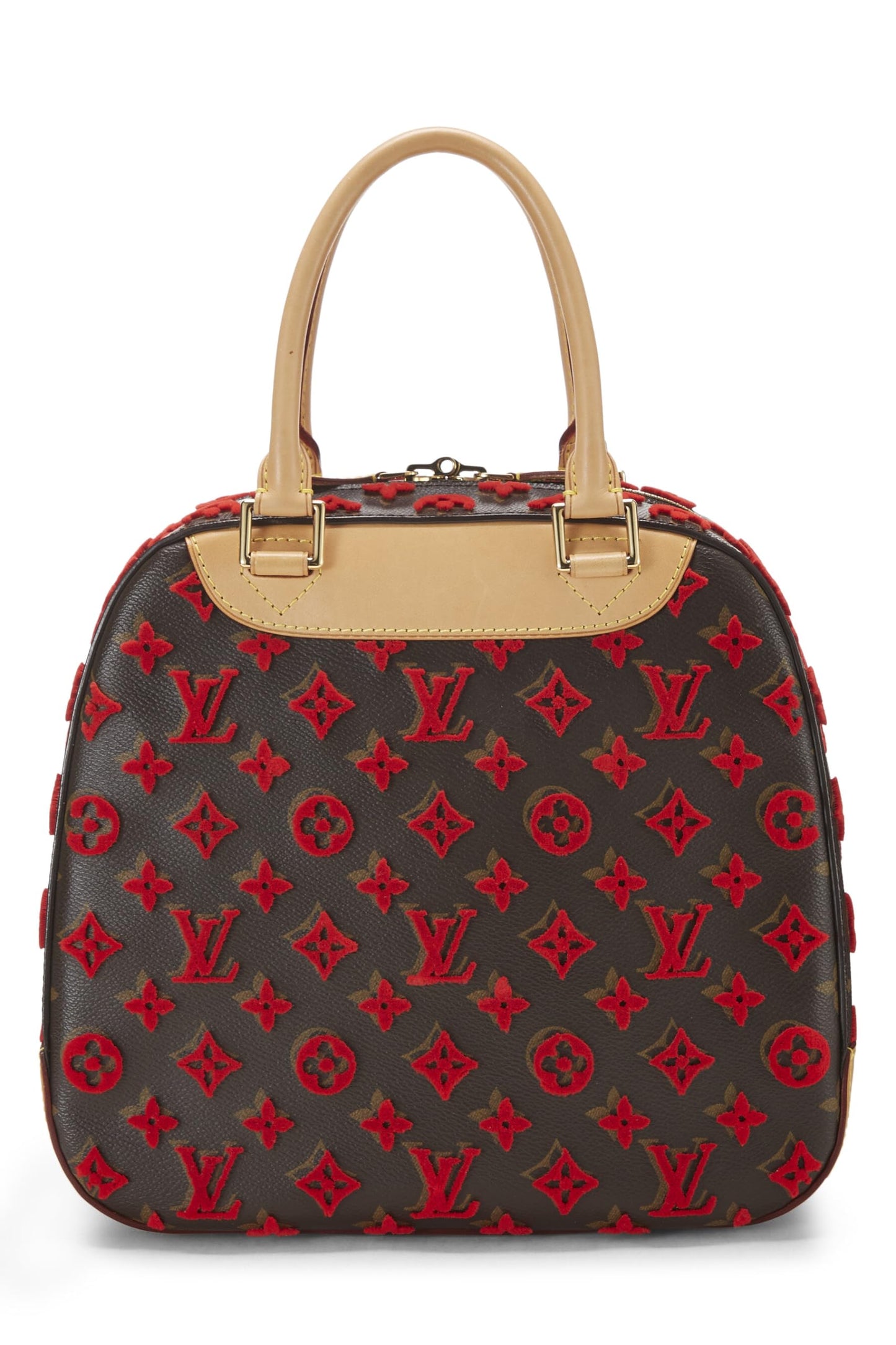 Louis Vuitton, Cube Deauville en tuffetage Monogram rouge d'occasion en édition limitée, rouge