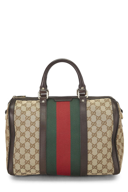 Gucci, sac Boston en toile GG d'origine d'occasion, marron