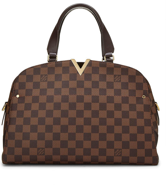 Louis Vuitton, Pre-Loved Damier Ebene Kensington Bowling, Brown