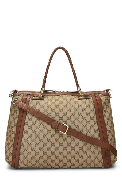 Gucci, sac fourre-tout Bella en toile GG d'origine d'occasion, marron