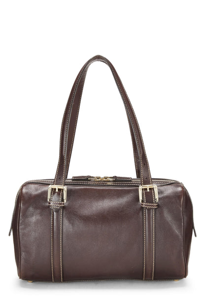 Gucci, sac à main Britt Boston en cuir marron d'occasion, marron