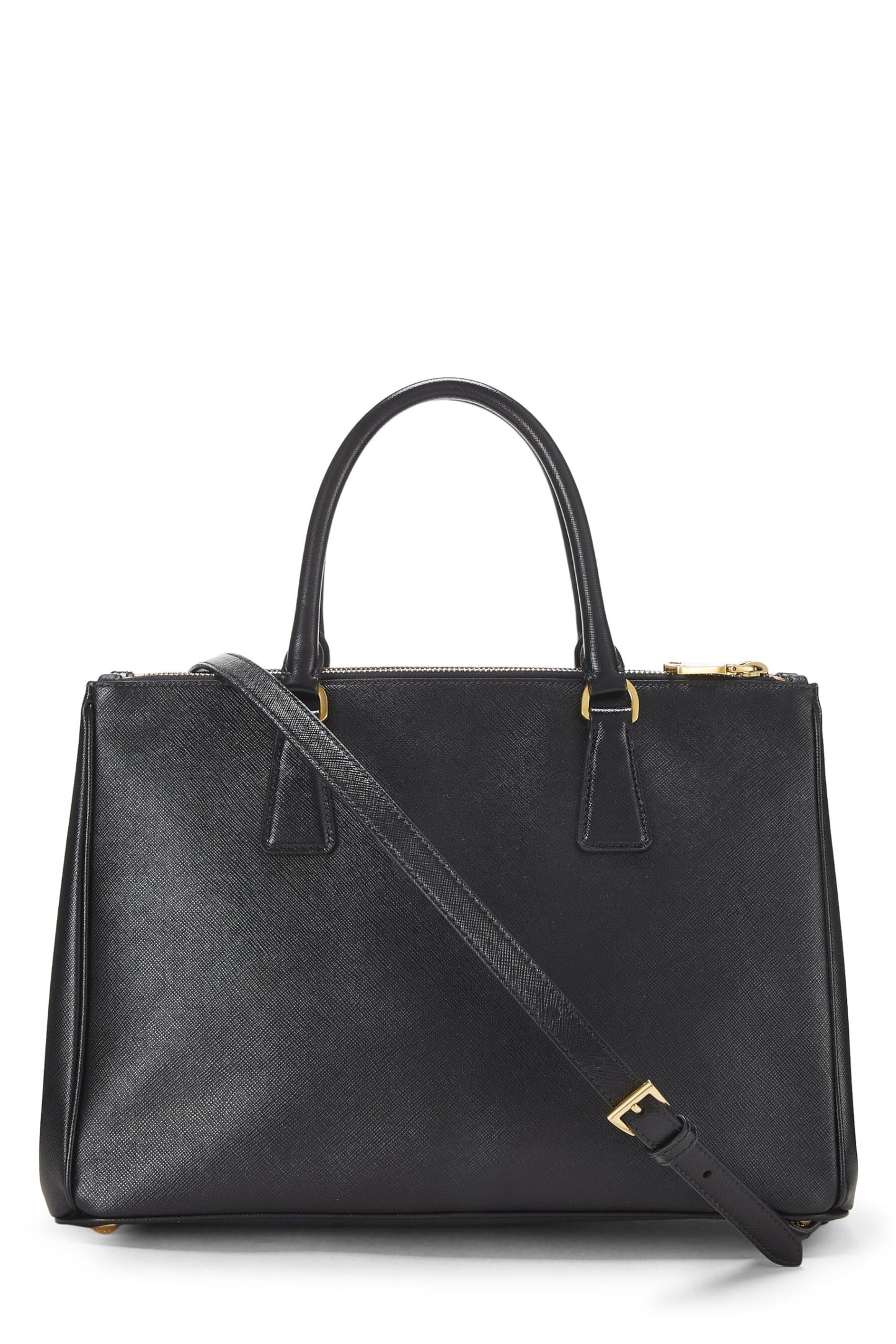 Prada, grand sac fourre-tout exécutif en saffiano noir d'occasion, noir