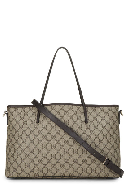 Gucci, sac fourre-tout zippé en toile GG Supreme d'origine d'occasion, marron