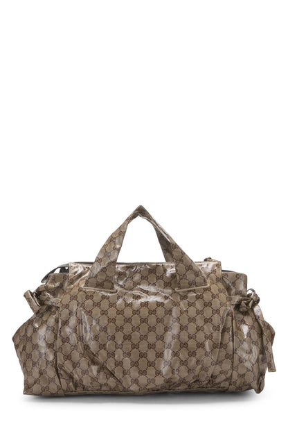 Gucci, sac fourre-tout en toile à cristaux GG marron d'occasion, marron