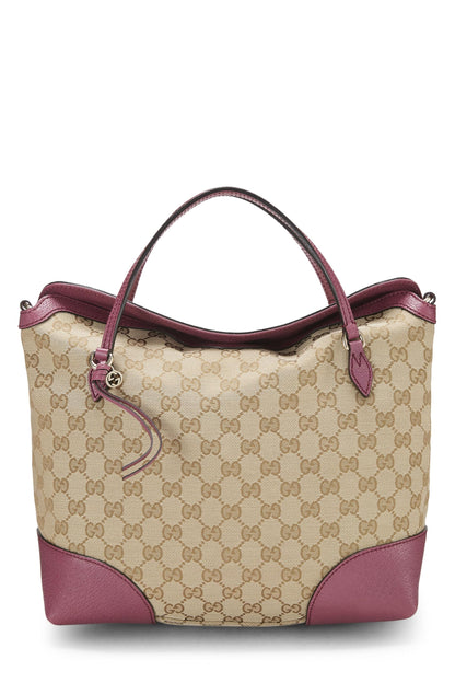 Gucci, sac à main Bree en toile GG rose d'occasion, rose