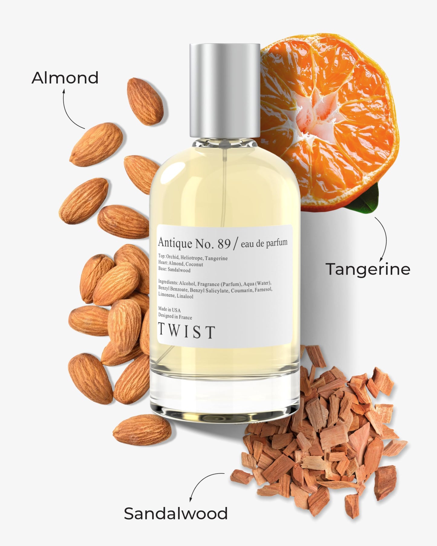 Twist Antique No. 89 - Eau De Parfum Inspirée De Lattaf. Yara (Rose)/L. Mercier Amber Vanille, Parfum Longue Durée Pour Femme, Sans Paraben, Végétalien, Ingrédients Clean - Spray 100 ml | 3,4 fl. oz.