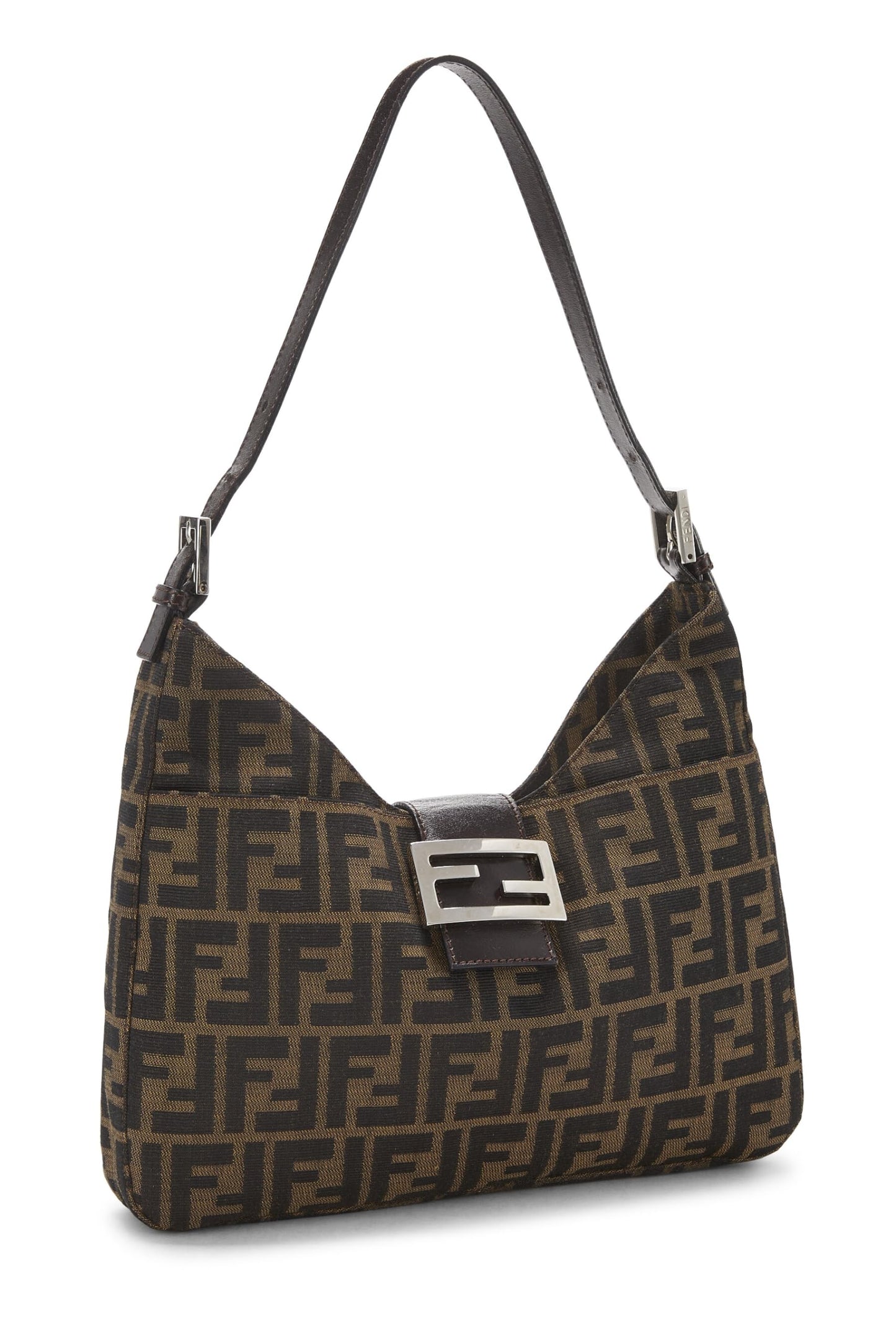 Fendi, sac à bandoulière en toile marron Zucca d'occasion, marron