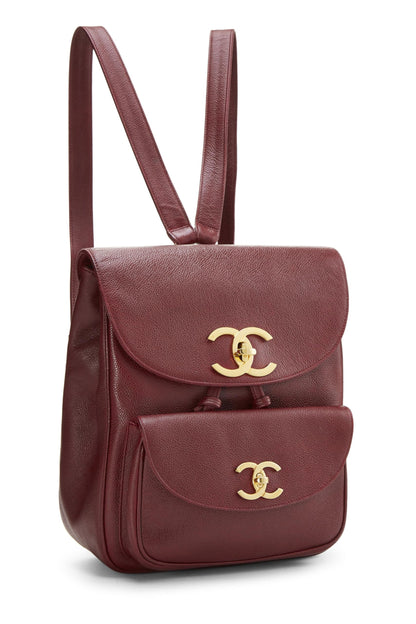 Chanel, Pre-Loved Burgundy Caviar Backpack Medium, Burgundy