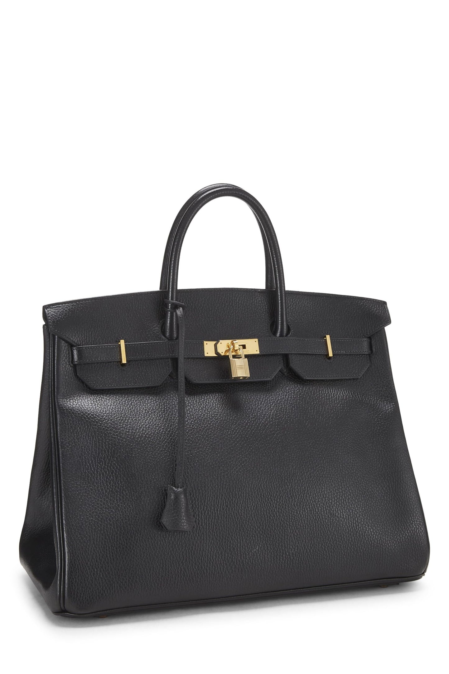 Hermès, Pre-Loved Black Ardennes Birkin 40, Negro