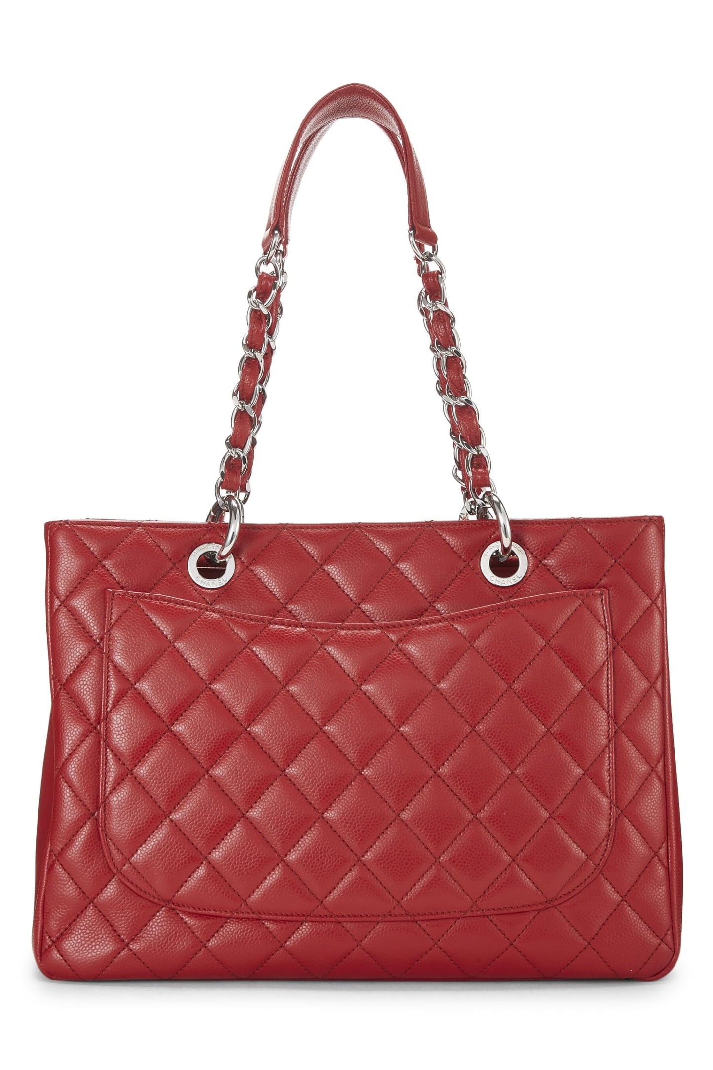 Chanel, Grand sac cabas Red Caviar d'occasion (GST), rouge