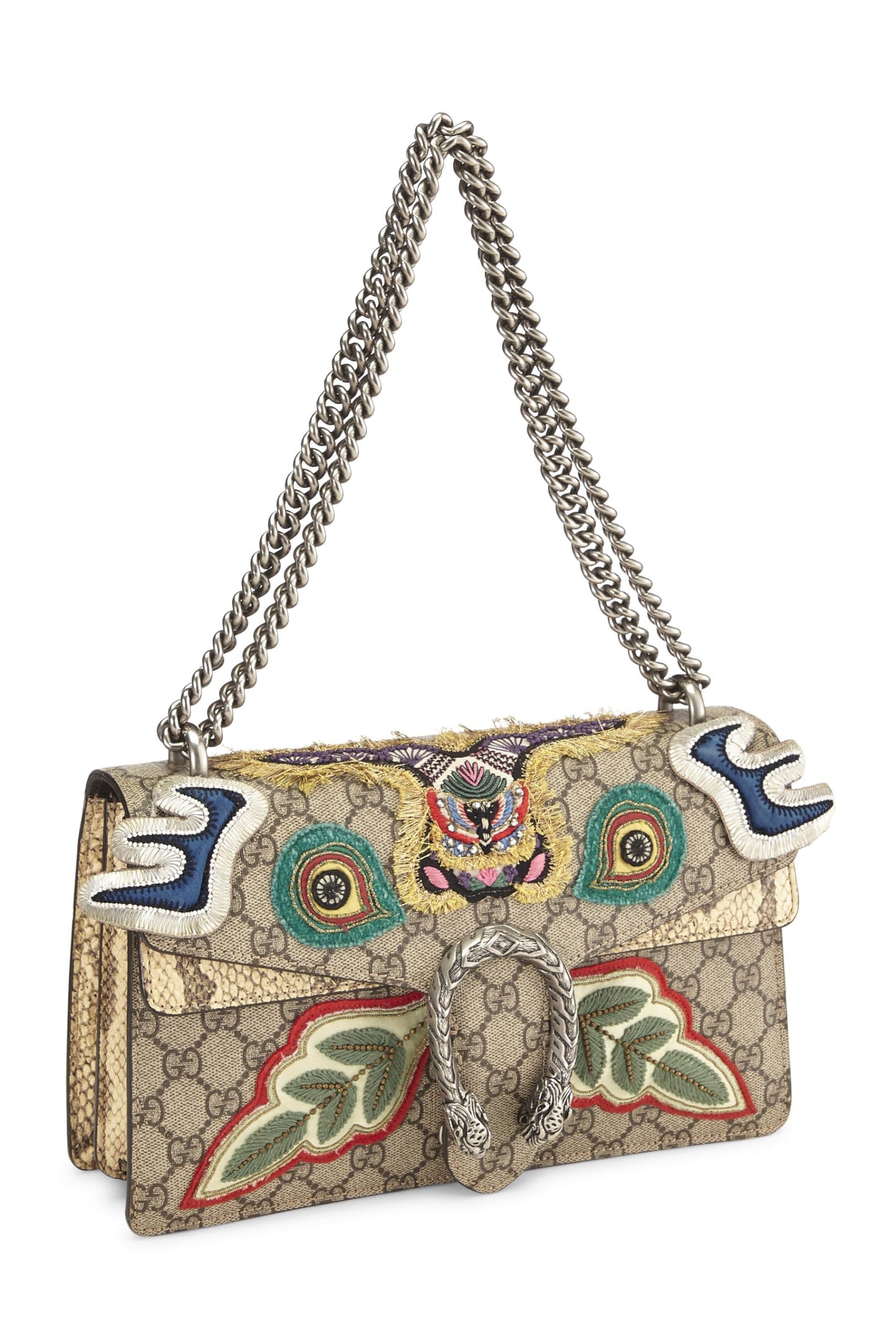 Gucci, sac à bandoulière Dionysus brodé multicolore de taille moyenne, marron