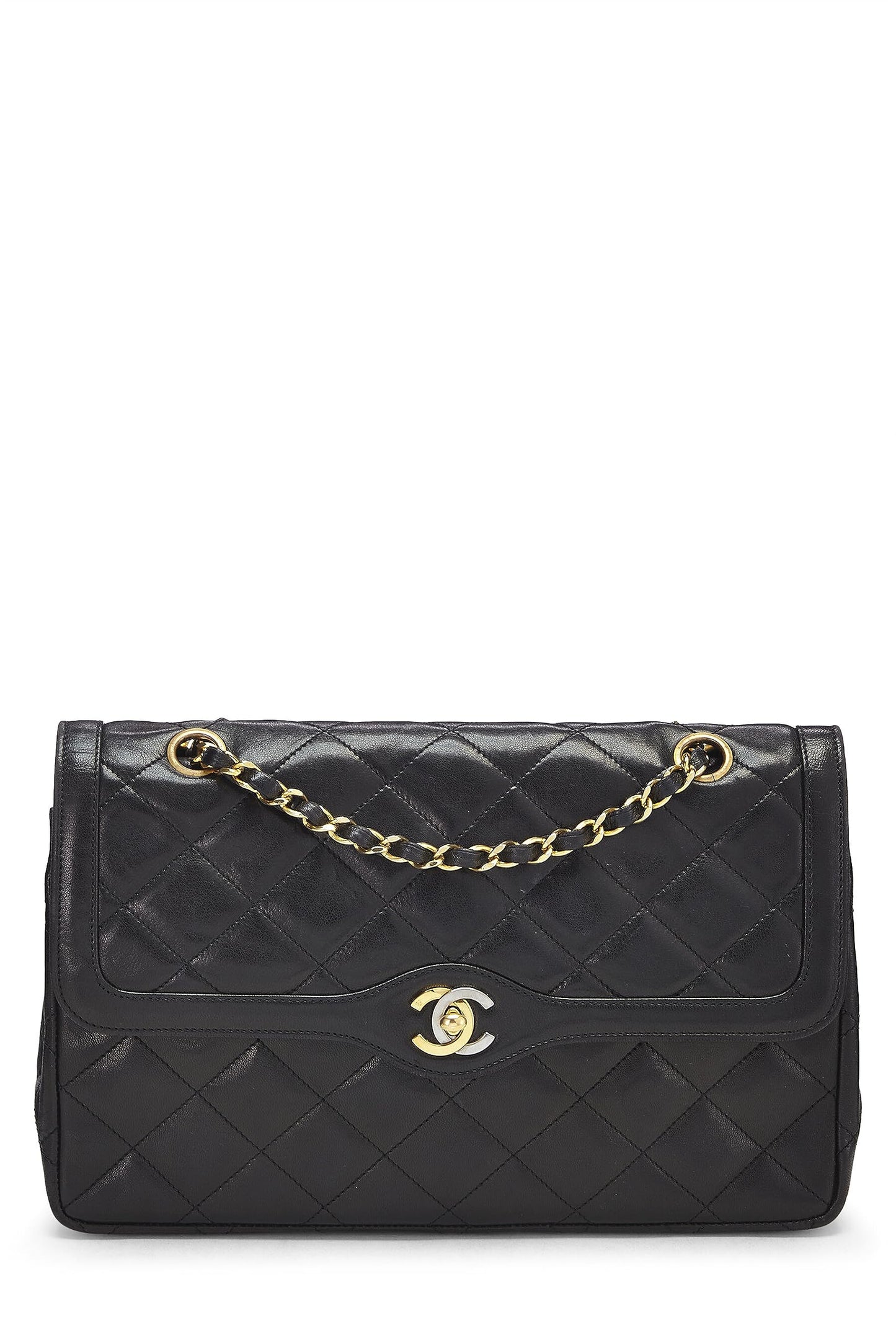 Chanel, Jumbo Double Flap en cuir d'agneau matelassé noir d'occasion, édition limitée Paris, noir