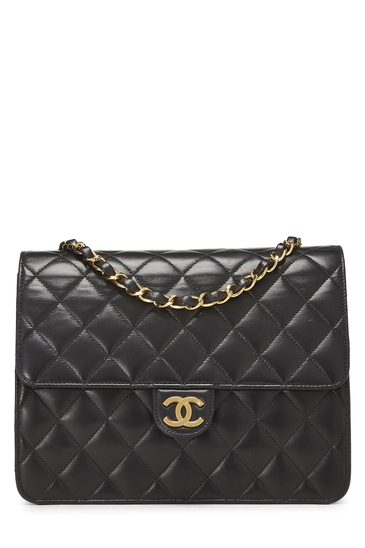 Chanel, Pre-Loved Black Quilted Lambskin Ex Flap Small, Black