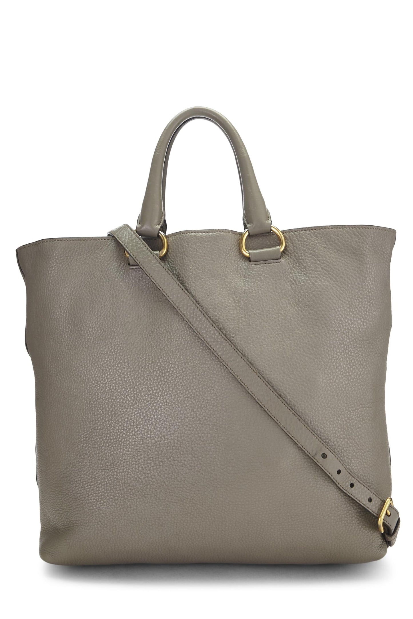 Prada, Cabas Vitello Daino gris pré-aimé, Gris