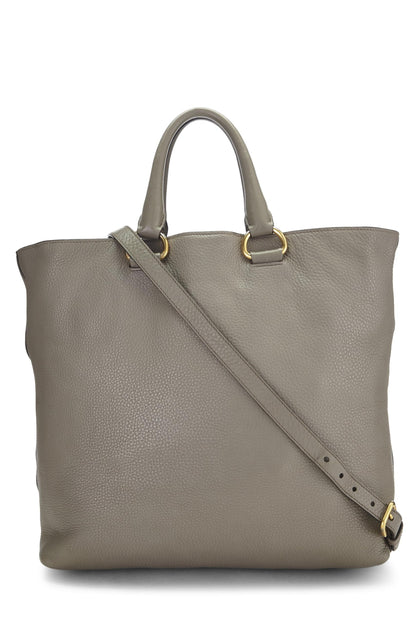 Prada, Cabas Vitello Daino gris pré-aimé, Gris