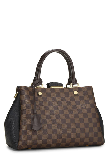 Louis Vuitton, Pre-Loved Damier Ebene Canvas & Black Leather Brittany, Black