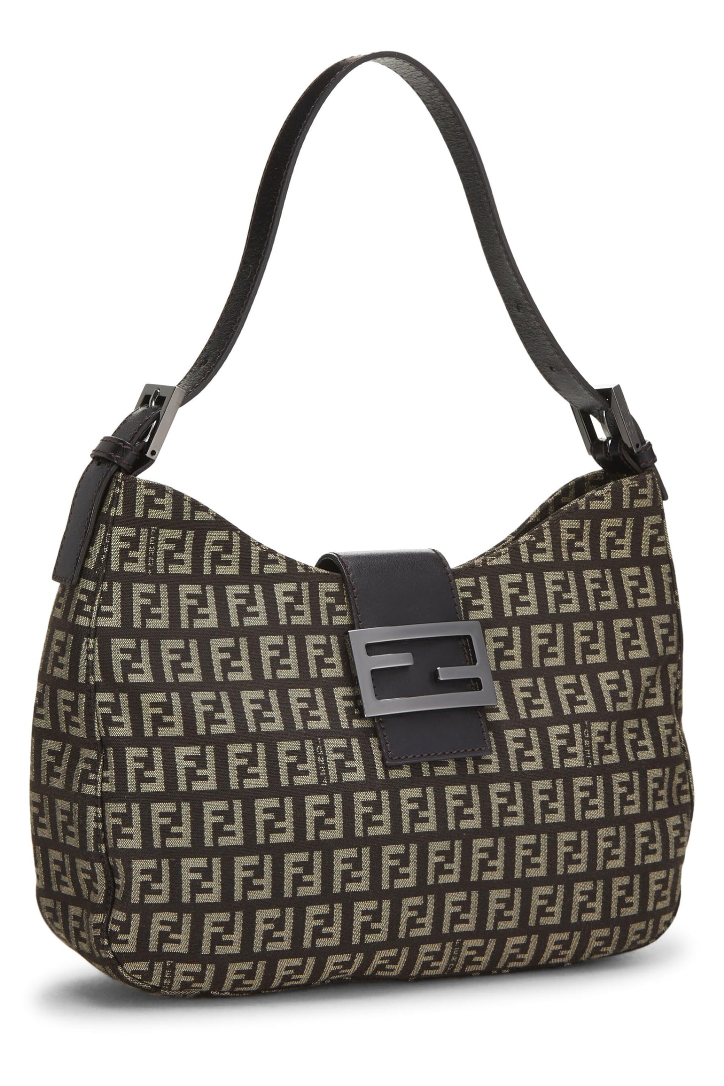 Fendi, Bolso de hombro pequeño Pre-Loved Brown Zucchino, Marrón