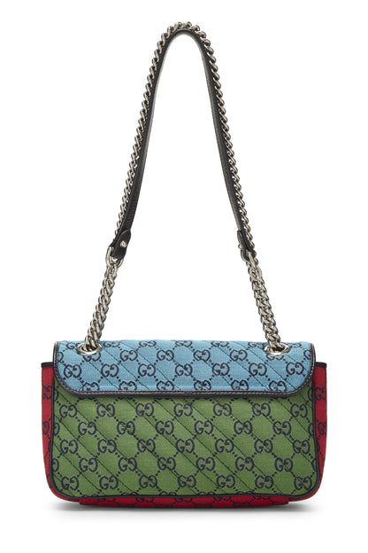 Gucci, sac à bandoulière Marmont en toile GG multicolore d'occasion, petit modèle, multicolore