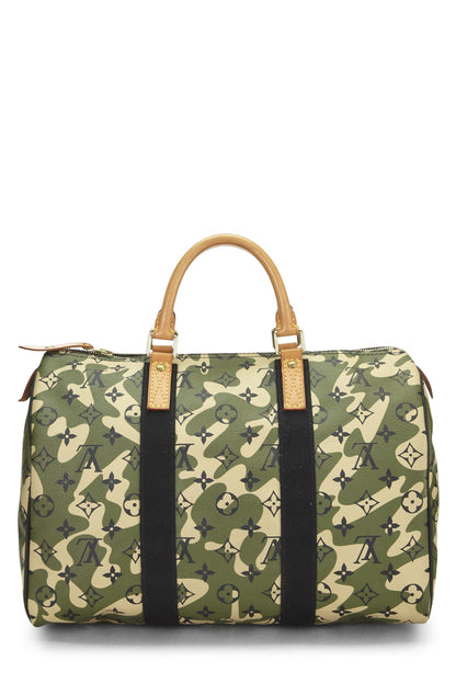 Louis Vuitton, Pre-Loved Takashi Murakami x Louis Vuitton Monogramouflage Speedy 35, Verde