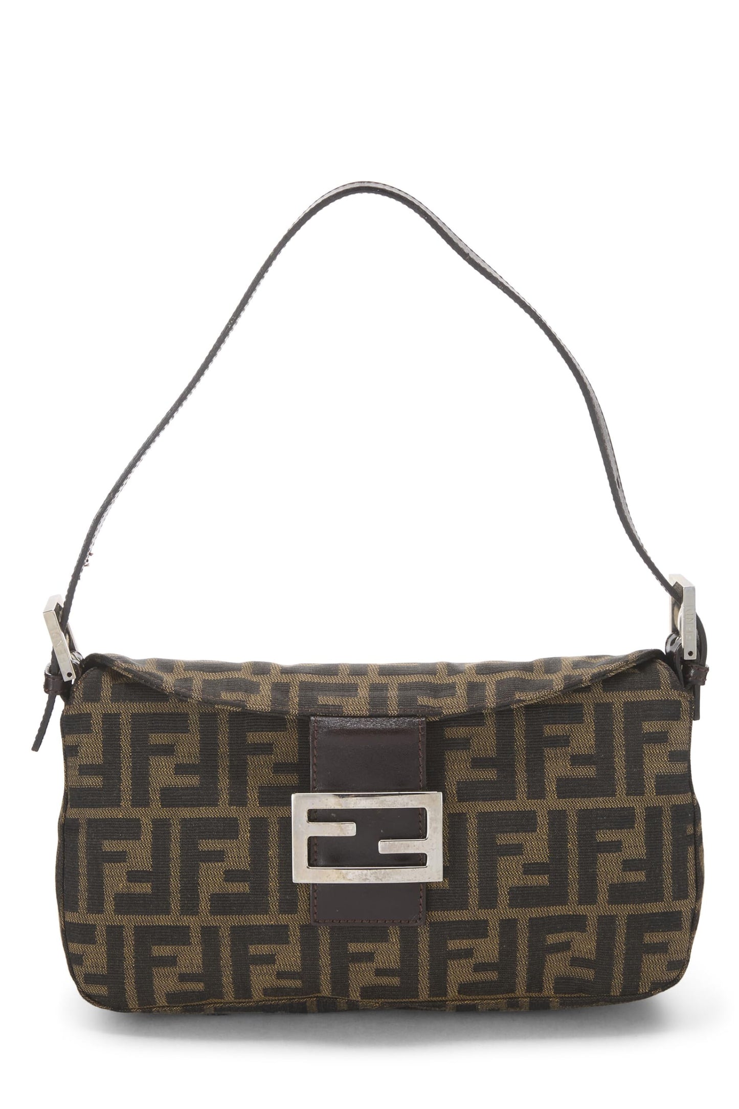 Fendi, sac à bandoulière en toile marron Zucca d'occasion, marron