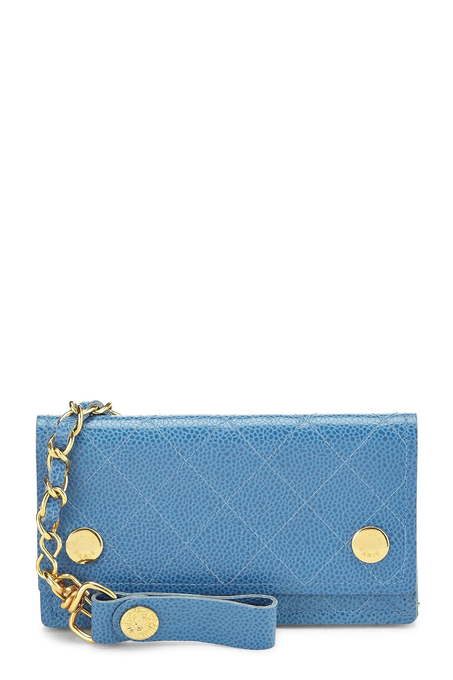 Chanel, Pre-Loved Blue Caviar Wallet on Chain (WOC), Blue