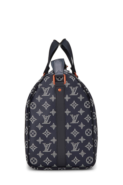 Louis Vuitton, sac bandoulière Speedy 40 Monogram Upside Down Ink d'occasion, bleu marine