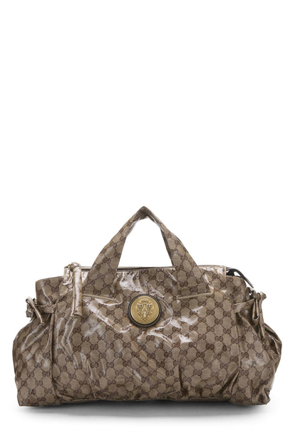 Gucci, sac fourre-tout en toile à cristaux GG marron d'occasion, marron