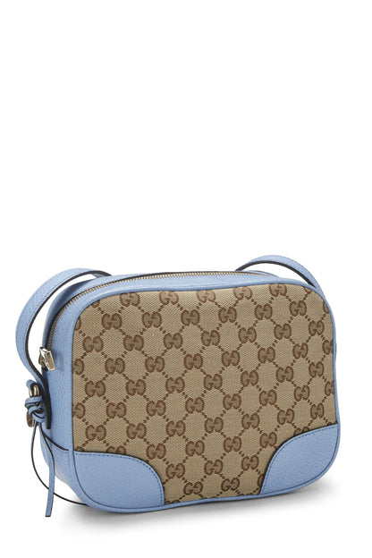 Gucci, sac à bandoulière Bree en toile GG bleu d'occasion, bleu