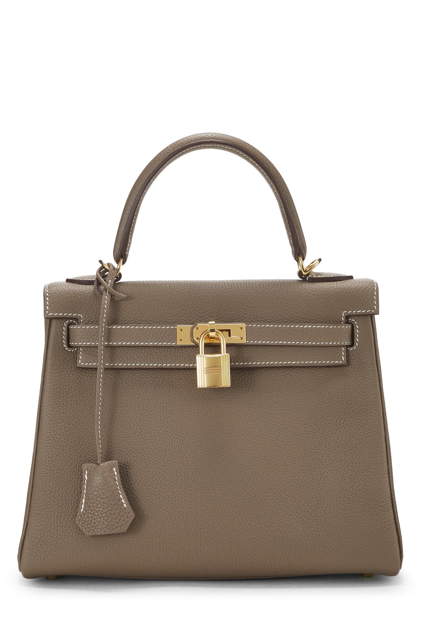 Hermès, Pre-Loved Etoupe Evergrain Kelly Retourne 25, Etoupe