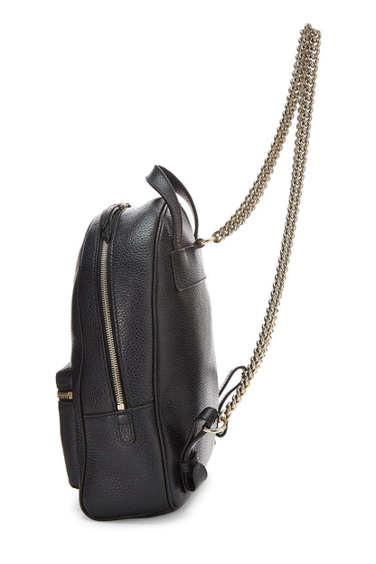 Gucci, Mochila Soho de cuero negro con cadena Pre-Loved, Negro