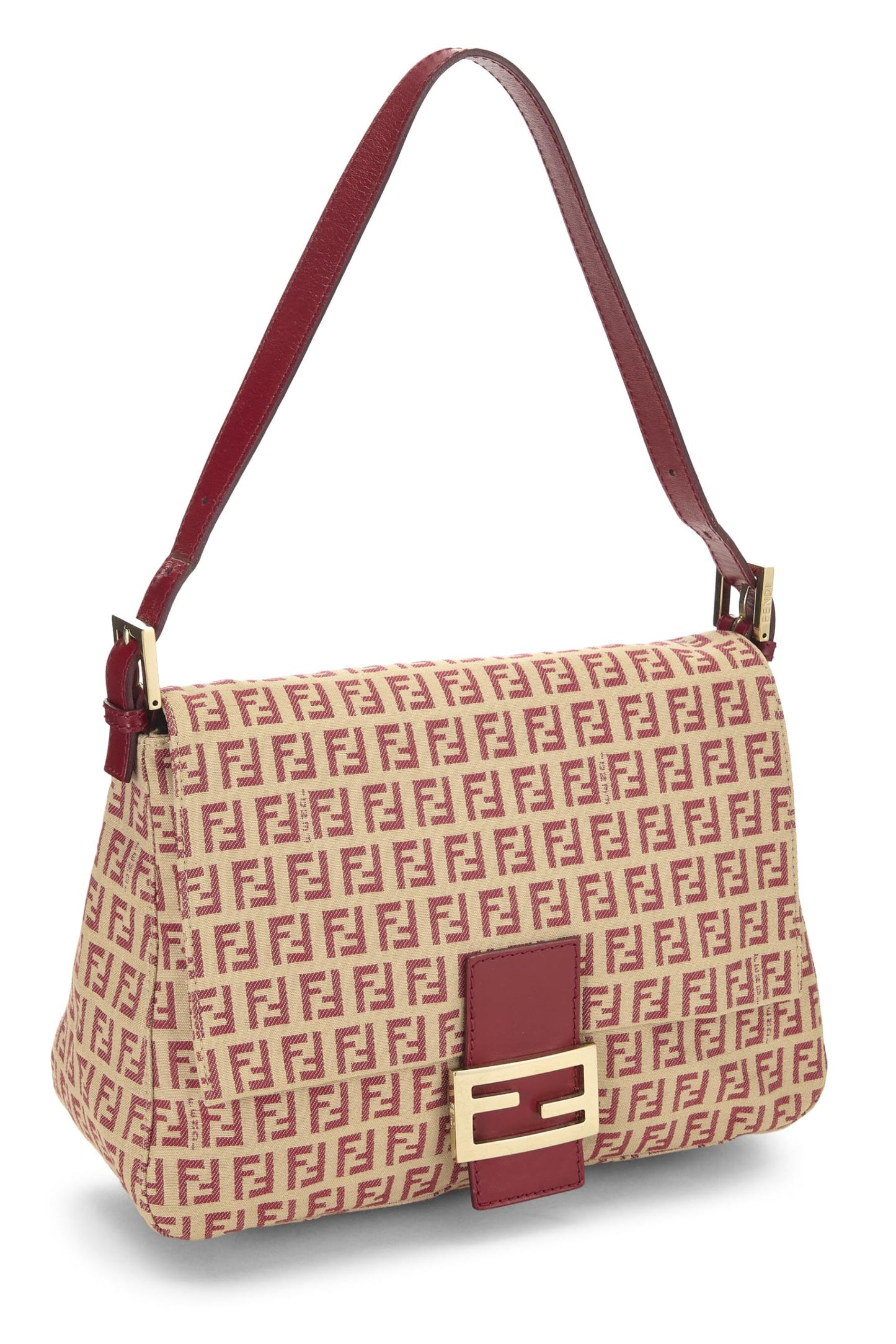 Fendi, Pre-Loved Red Zucchino Canvas Mama, Rojo