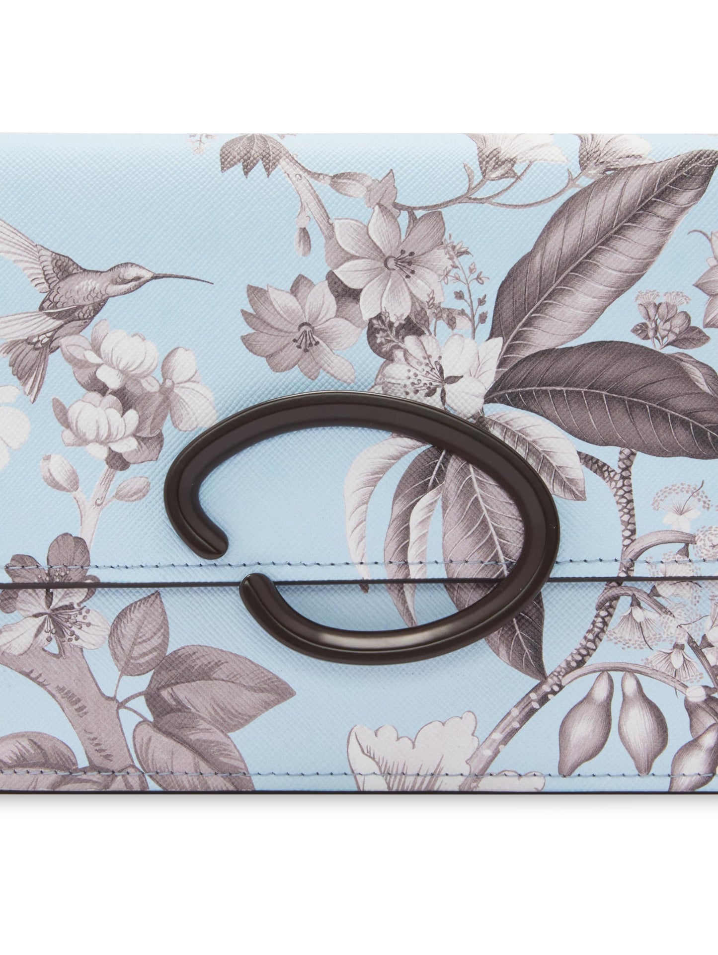 Oscar de la Renta, Flore &amp; Fauna Imprimé O Pochette, Bleu/Gris