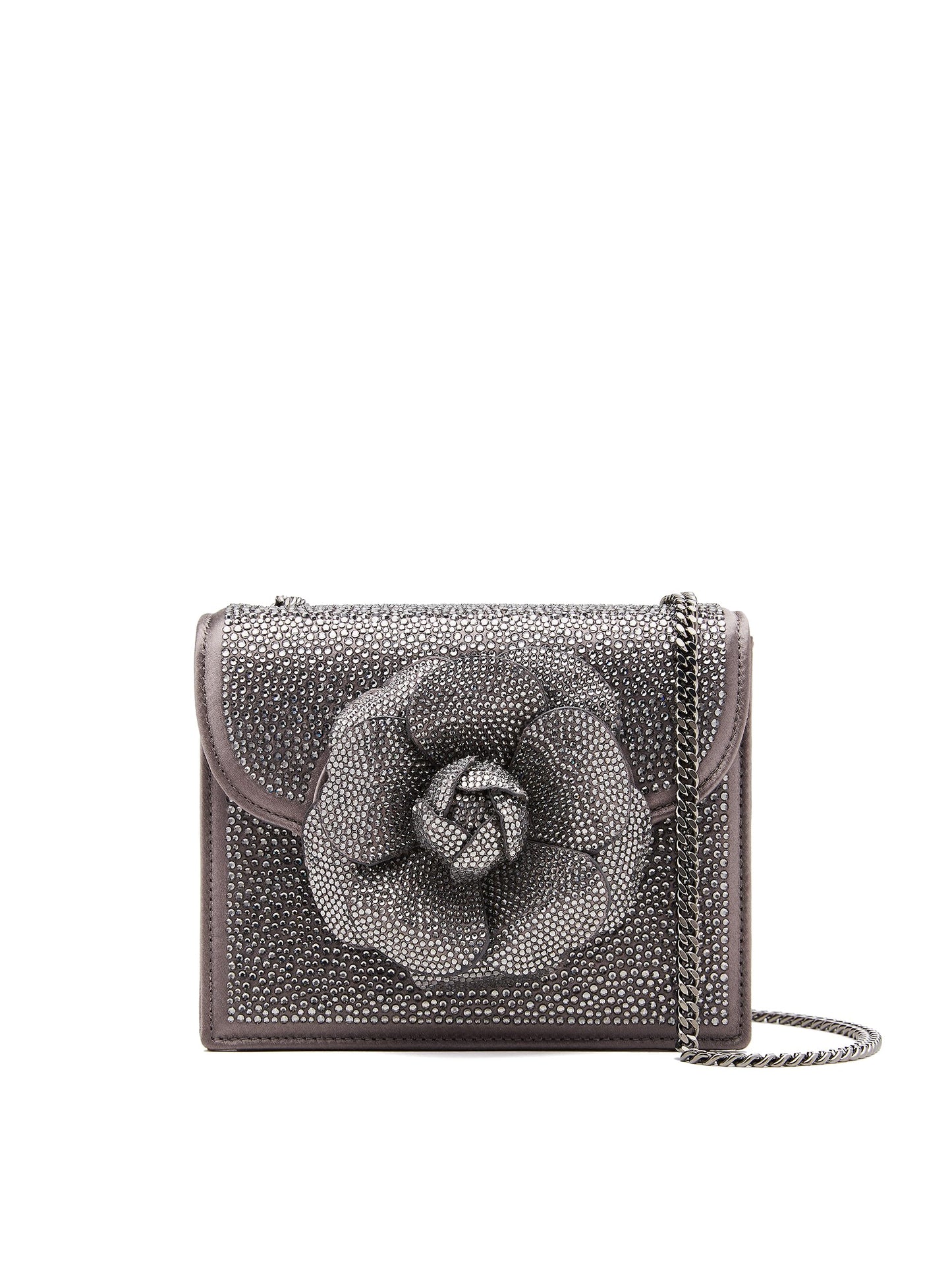 Oscar de la Renta, Mini sac TRO en cristal pavé, fumée/bronze