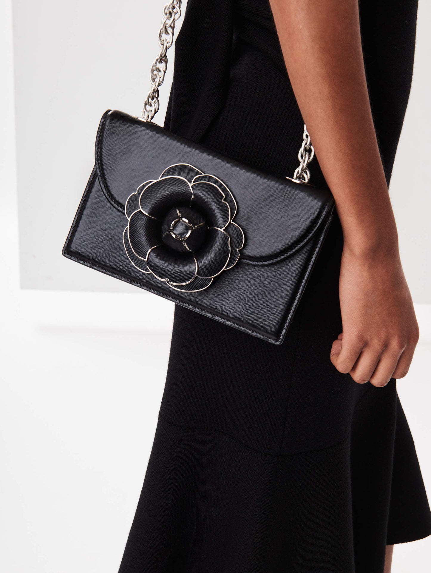 Sac Oscar de la Renta Saffiano TRO noir