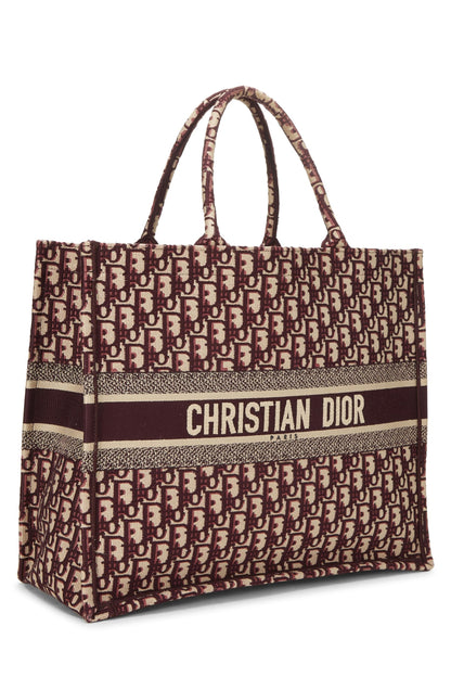 Dior, Pre-Loved Burgundy Trotter Canvas Book Tote Large, Burgundy