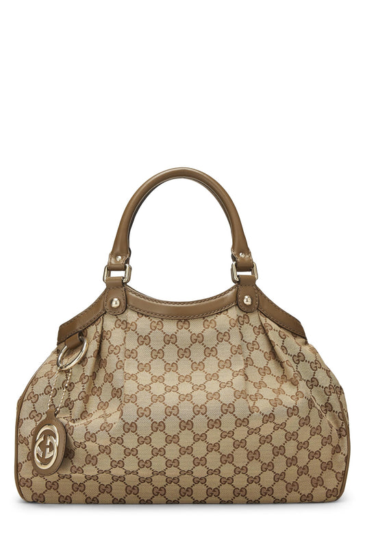 Gucci, Bolso tote Sukey de lona GG original Pre-Loved, Verde