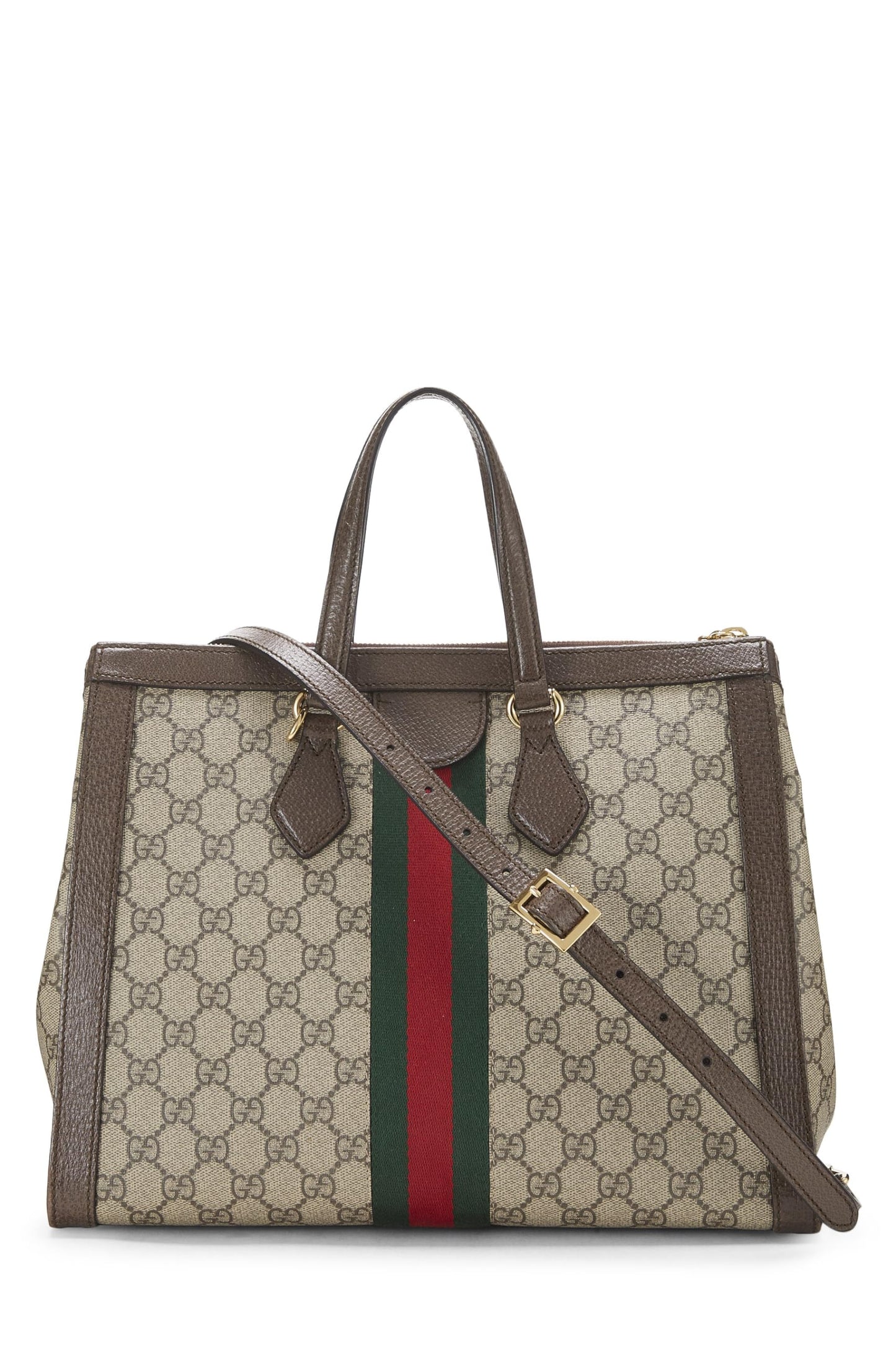 Gucci, Bolso tote Ophidia mediano de lona GG Supreme original Pre-Loved, marrón