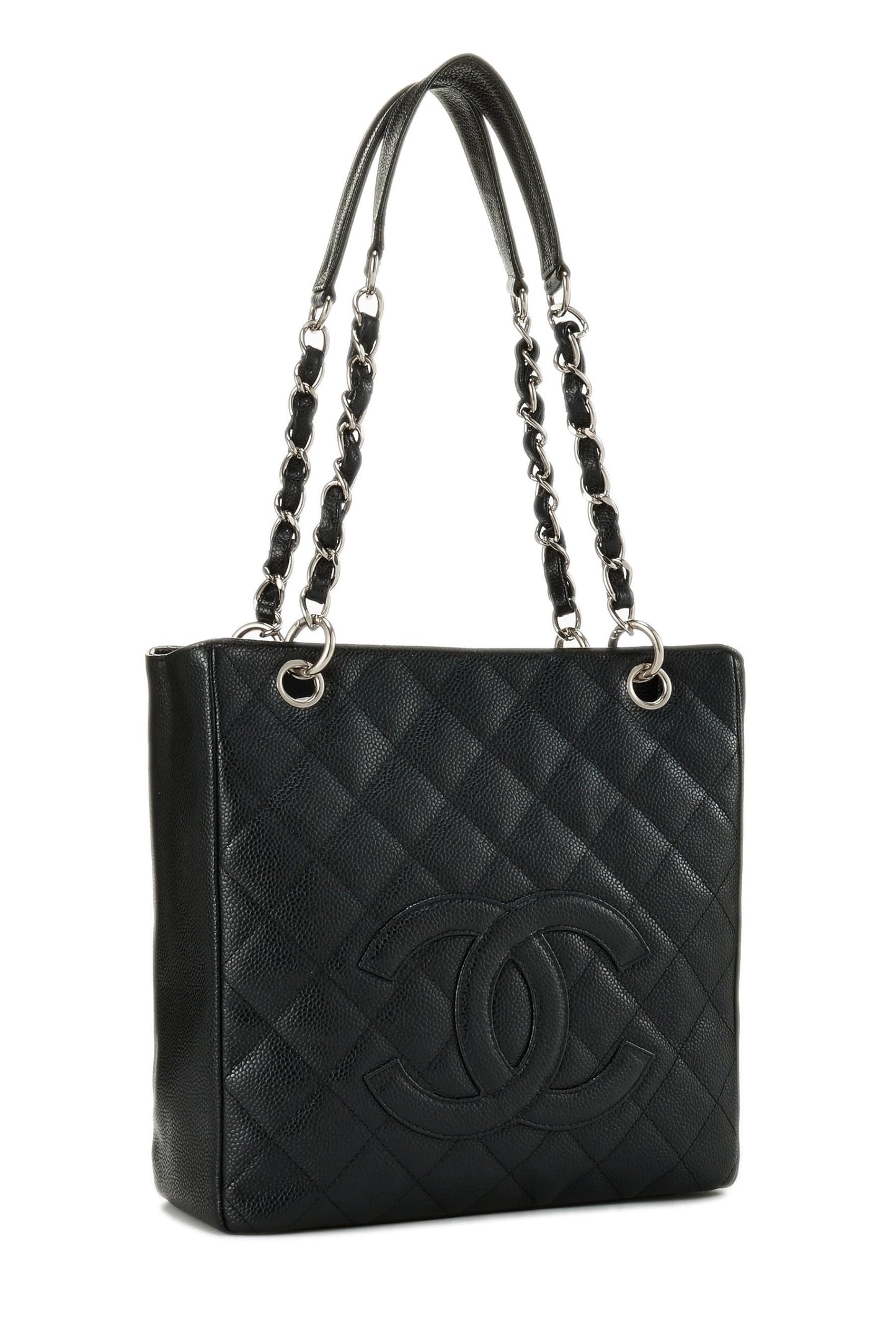 Chanel, sac cabas matelassé noir Caviar Petite d'occasion (PST), noir