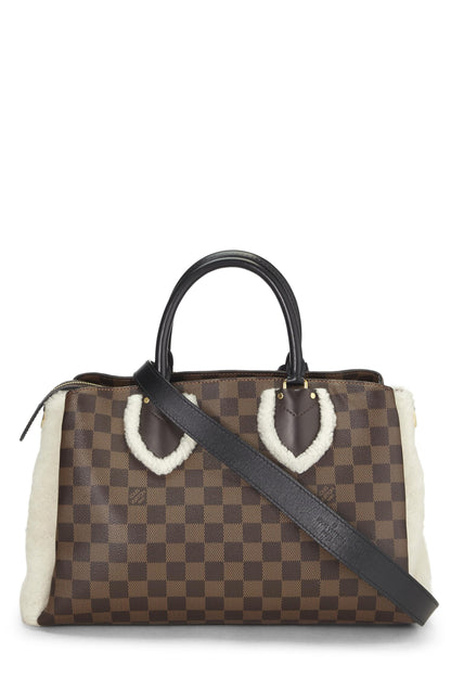 Louis Vuitton, Pre-Loved Black Damier Ebene Shearling Normandy, Black