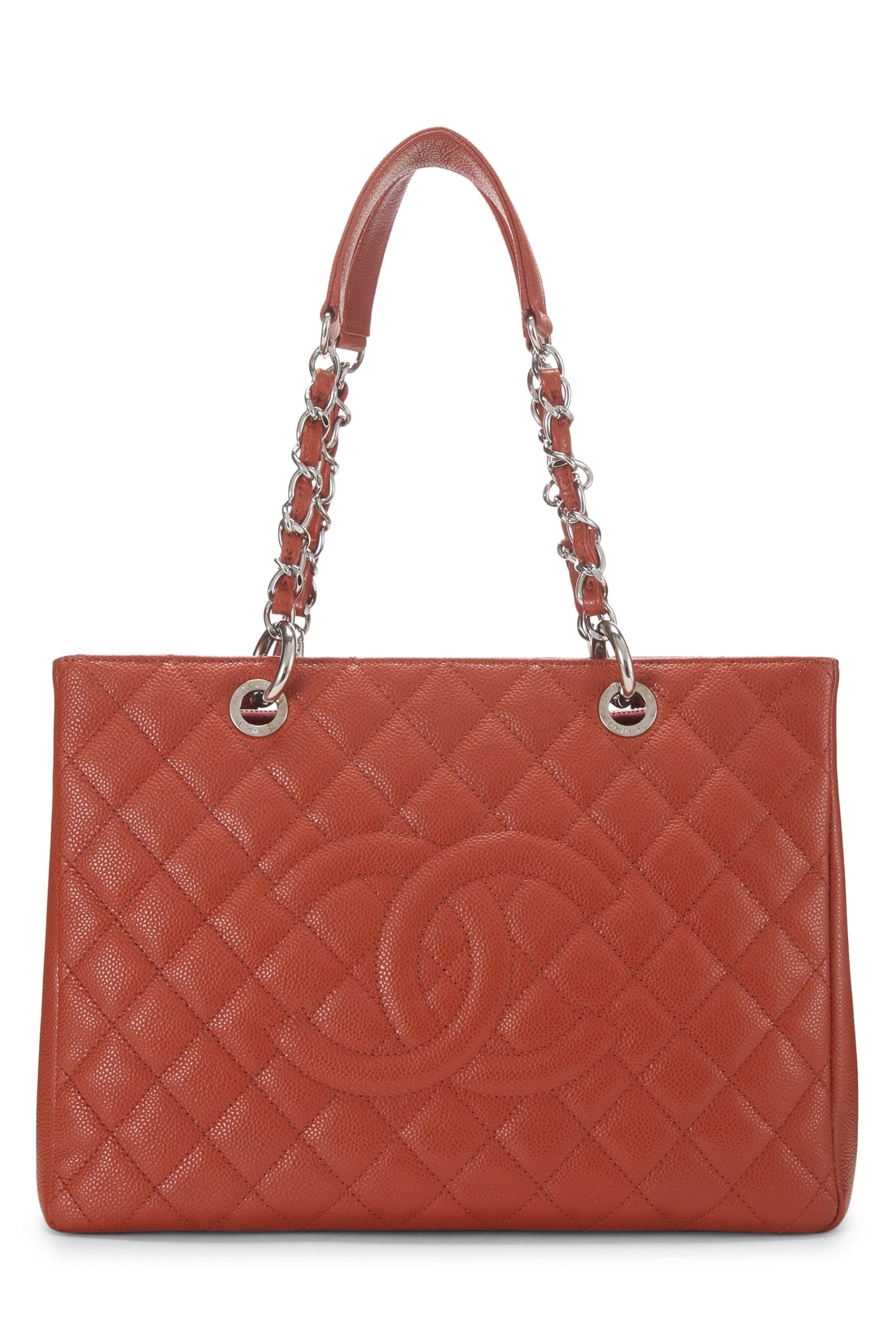 Chanel, Pre-Loved Orange Caviar Grand Shopping Tote (GST), Orange