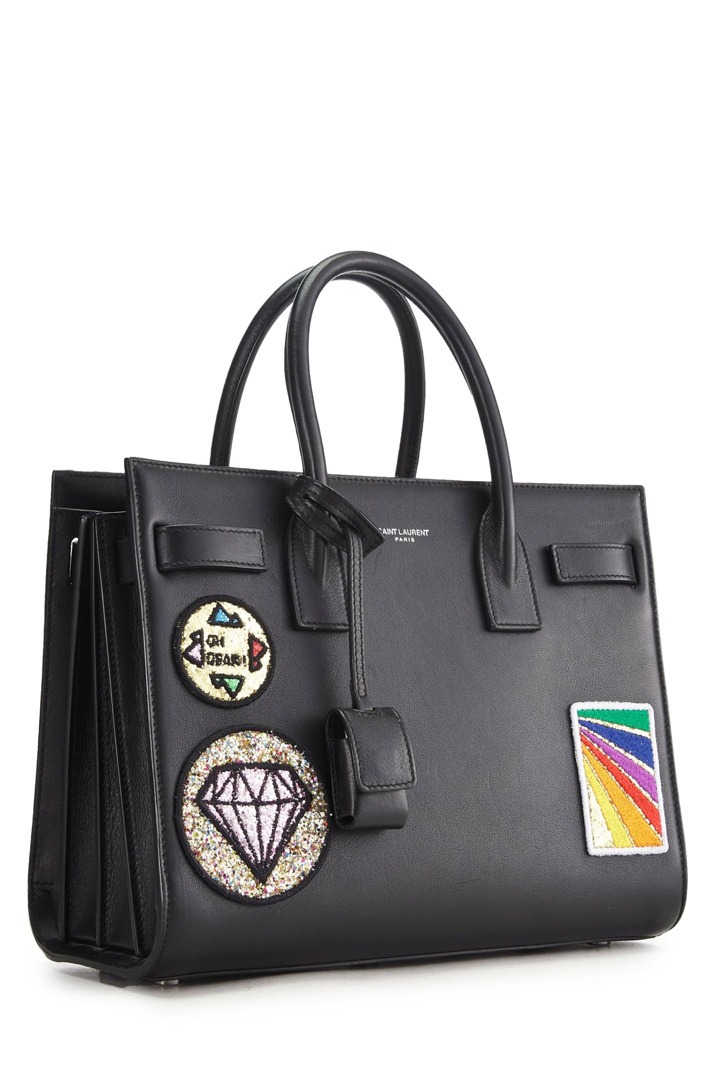 Yves Saint Laurent, Sac de Jour clásico de cuero negro para bebé Pre-Loved, Negro